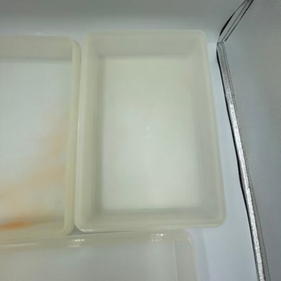 Bundle Lot 3 Vintage Tupperware Rectangular Bowls Containers NO LIDS - Picture 3 of 4